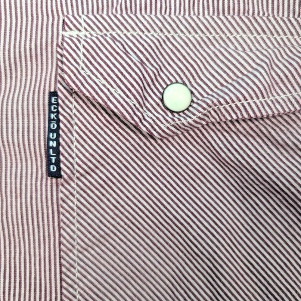 VTG Ecko Unltd Dress Shirt Men's XL Red White Pearl Snap L/S Western RN#93526 - Picture 5 of 8